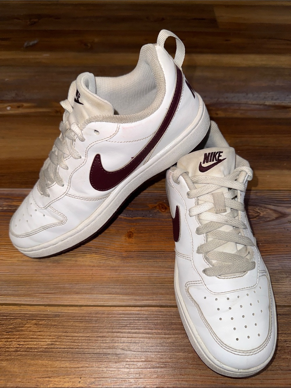 Nike Court Vision Low | Size 5Y(Women’s 6.5) | White/Burgundy